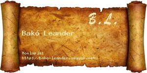Bakó Leander névjegykártya